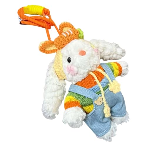 Hogvinnatil Plüschhasen-Taschenanhänger, Stoffhasen-Geldbörsenanhänger | Weicher Hasen-Puppen-Geldbörsen-Charm | Plüschtier-Spielzeug, Cartoon-Tier-Stoffpuppe für, Mädchen, Kinder und Erwachsene von Hogvinnatil