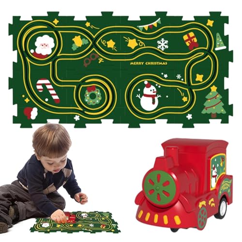 Hogvinnatil Puzzle-Autobahn-Set,Puzzle-Racer-Kinder-Autobahn-Set | Puzzle-Brett, Puzzle-Eisenbahnwagen - Cartoon-Puzzlebahn, Puzzle-Racer-Feinmotorikspielzeug, Kleinkindspielzeug-Autobahn für Kinder von Hogvinnatil