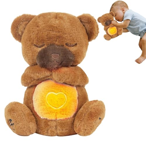 Hogvinnatil Sie Baby Soother, atmen Schlafpuppe beruhigend Plüsch,Animal gestopfte Soother Puppe - Weicher beruhigender Bär für Mädchen, Mutter, Kinder von Hogvinnatil