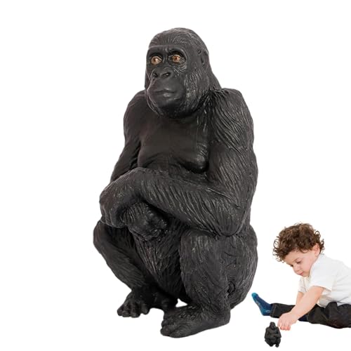 Hogvinnatil Simulation Gorilla Statue, Gorilla -Modell | Orang -Utan kleine Skulptur,Wildlife Figuren Miniatur Bildung Tier Spielzeugfotografie Requisite Desktop Dekoration von Hogvinnatil