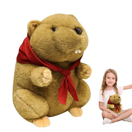 Hogvinnatil Waldtierspielzeug, gefüllter Holzschucker Plüsch, 9,84 Zoll kuschelige Waldmarke Animal Doll, Sensorisches Kuscheln Spielzeug, Kindergartenpuppe mit Schal, Heimdekoration, von Kissen zum von Hogvinnatil