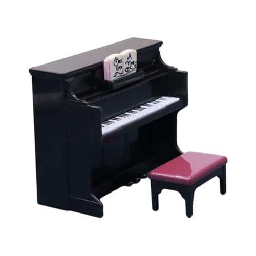 1 Satz Mini-Klavier-Ornament winzig Mini-Piano-Spielzeug Figur Kinderspielzeug Spielset aus Holz Mini-Hocker hocker Klavier Modell neuartige Foto-Requisite Möbel Schemel Requisiten von Hohopeti