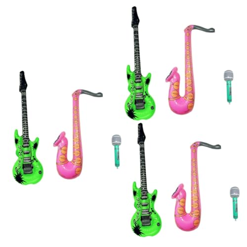 9 Stk akustikgitarre ballons ballongas water toy balloon toy set balons aufblasbares Saxophon aufblasbare Gitarren für Gitarrenballon Gitarren in die Luft jagen Spielzeug aufblasen Hohopeti von Hohopeti