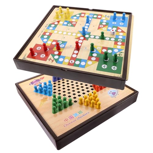 Hohopeti 1 Satz Chinesisches Fliegendes Schach Fliegendes Schachbrettspiel Partyschachspielzeug Kleines Tischschachspielzeug Fliegendes Schachspielzeug Schach Spielzeug Brettspiele Hölzern von Hohopeti