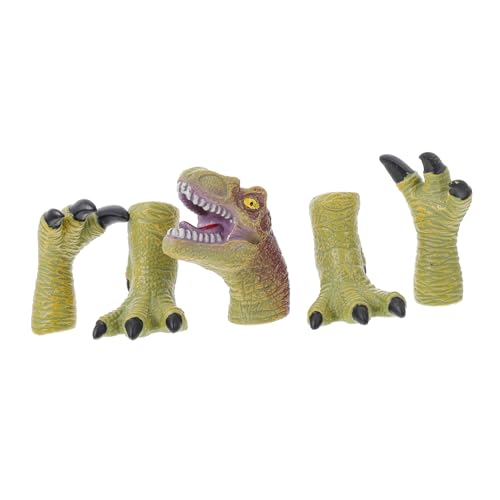 Hohopeti 1 Satz Dinosaurier-fingerpuppe Marionette Rollenspiel-handpuppe Spielzeuge Handtierfigur Figuren Spielzeug Märchenhafte Zeitpuppe Handpuppen Für Kinder Fingerpuppen Vinyl Green von Hohopeti