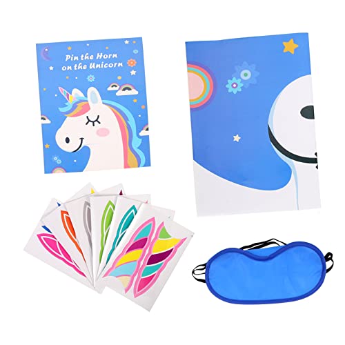 Hohopeti 1 Satz Einhorn-Aufkleber Aufkleber Für Kreatives Einhorn-partyspiel Stecke Das Horn Auf Das Einhorn Einhorn-partyzubehör Einzigartiges Einhorn-partyspiel Spielsets Blue Papier von Hohopeti