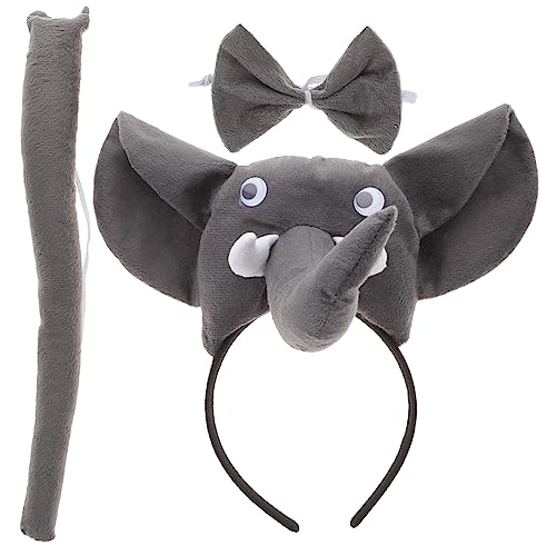 Hohopeti 1 Satz Elefanten-Stirnband Dekor Elefanten Stirnband Für Kinder Streifenhörnchen Elefanten-kostüm-Requisite Elefanten-Cosplay Elefanten-Haarband Elefant Kostüm Kleinkind Stoff Grey von Hohopeti