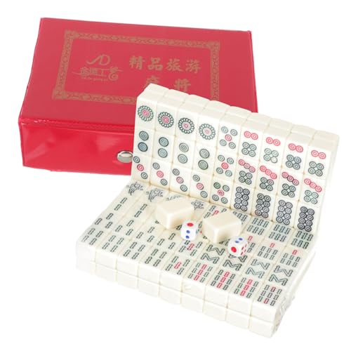 Hohopeti 1 Satz Familienbrettspiel Mahjong Reisespielzeug Mini-Mahjong-Spielzeug Miniatur-Mahjong-kit Mini-Spielzeug Mini-Retro-spielkonsole Spielzeug Für Die Reise Mini-Mahjong-Fliesen Pu von Hohopeti