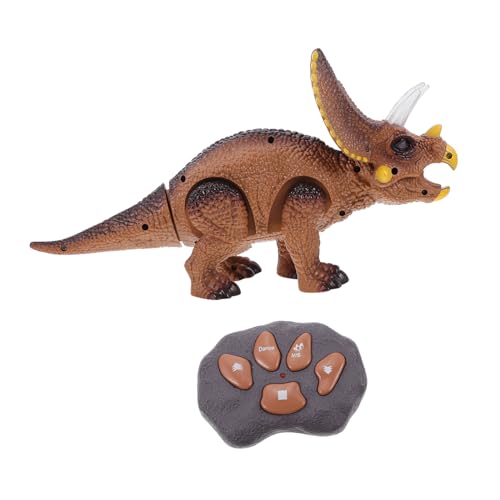 Hohopeti 1 Satz Fernbedienung Dinosaurier Dinosaurier-Modell Kinder Dinosaurier Spielzeug Dinosaur Toy Ferngesteuerter Dino Triceratops-Modell wandelnder Triceratops Plastik Brown von Hohopeti