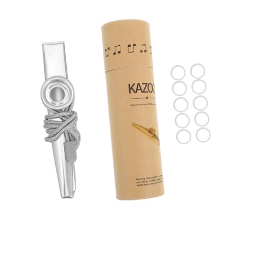 Hohopeti 1 Satz Kazoo-Set kleines Kazoo-Instrument Kinder-Kazoo Leistungs-Kazoo Gitarren-Kazoo-Partner Musikperformance Kazoo zuverlässiger Kazoo kleines Instrument Aluminiumlegierung von Hohopeti