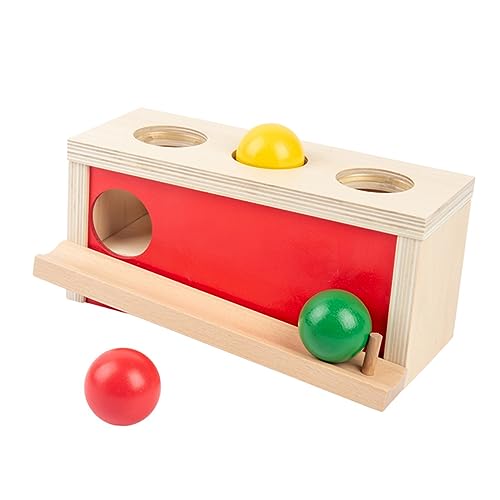 Hohopeti 1 Satz Klopfen Sie den Ball Objektpermanenzspielzeug Kinderspielzeug Spielzeug für Kleinkinder interaktives Spielzeug Kleinkindspielzeug Trainingsspielzeug für Kinder hölzern rot von Hohopeti