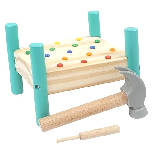 Hohopeti 1 Satz Klopfspielzeug Schlagendes Spielzeug -Percussion-Spielzeug Klopfspiel Spielzeug Hammer- Und Stampfspielzeug Gehirnspielzeug Spielzeuge Puzzle-Spielzeug Green Hölzern von Hohopeti