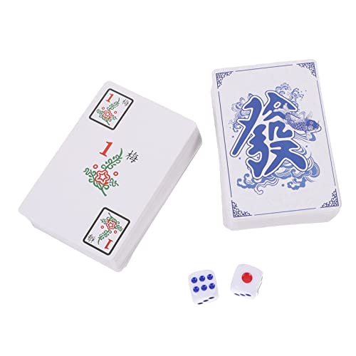 Hohopeti 1 Satz Mahjong-Poker Miniatur Chinesisches Mahjong Reise-Mahjong-Karten Miniaturbausätze Zarte Mini-Mahjong-Karte Mahjong Für Die Party Mini-Mahjong-Spielzeug Reisespielzeug Papier von Hohopeti