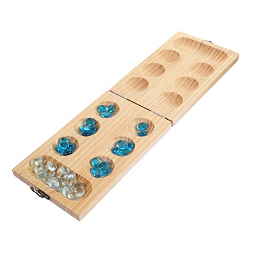 Hohopeti 1 Satz Mankala Mancala-Brettspiel Lernspielzeug Kinder-Schachspielzeug Perlenspiel aus Holz Logiktraining Schach Kinderspielzeug Mancala-Steine Familienbrettspiele ， von Hohopeti