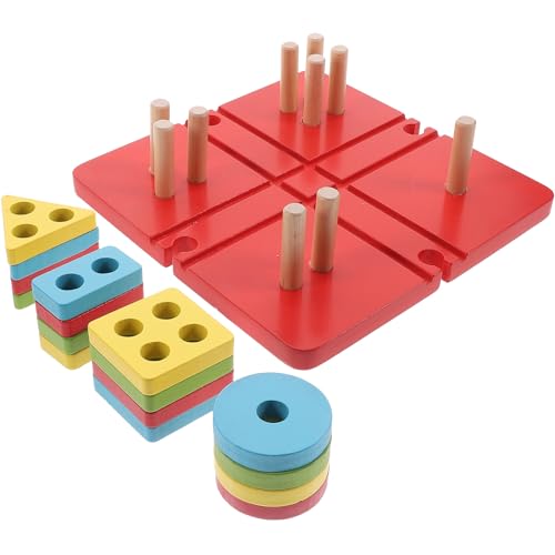 Hohopeti 1 Satz Puzzle Spielzeug Für Kleinkinder Spielzeug Stapeln Spielzeug Zum Sortieren Von Farben Spielzeuge Holzspielzeug Für Kleinkinder Formen Sortierspielzeug Formsortierer Hölzern von Hohopeti