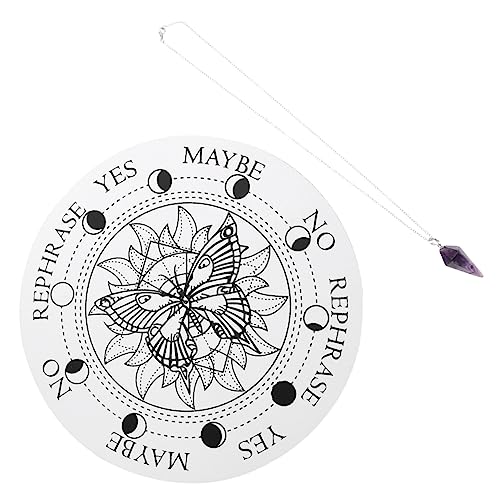 Hohopeti 1 Satz Sieben-Sterne-Array photostickomni lichtwärts wischtelgeschenk Dekoration Decor Hexenaltartafel Wünschelruten Pendel Halskette Meditationsteller mit Anhänger Naturstein Weiß von Hohopeti