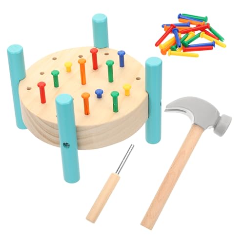 Hohopeti 1 Satz Simulations-tippspiel Spielset Spielzeuge Hämmer- Und Nagelspielzeug Hämmern Werkbank-schlaghammer Aktivität An Der -werkbank Hämmerspiel Für Kinder Stengel Nägel Holz von Hohopeti