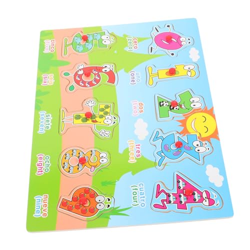 Hohopeti 1 Satz Spanisches Puzzle Tiere Spielzeug Kinder Spielzeug Puzzlebuch Kleinkind Spielzeug Jigköpfe Puzzlematte Kinderspielzeug Spielzeuge Spanisches Rätsel Alphabettafel Holz von Hohopeti