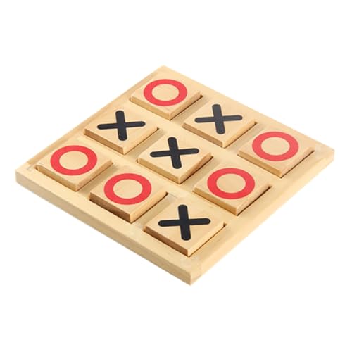 Hohopeti 1 Satz -Toe Tics Tac Toe Familienspiel Mini-Schachbrett Brettspiel Schach Spielzeug Brettspielspielzeug Spiele Am Couchtisch Denksportaufgaben Xo Schachbrett Holz Khaki von Hohopeti