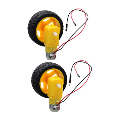 Hohopeti 1 Satz Motor Motor intelligenter Auto-Getriebemotor Spielzeugauto Motor für Auto RC-Autoreifenrad nischenwagen pokebike Doppelwellenmotor magnetischer Interferenzmotor Eisen Yellow von Hohopeti