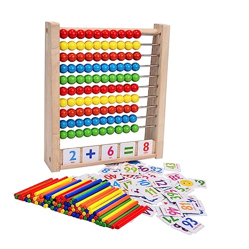 Hohopeti Mathematik-lernspielzeug Für Kinder Holz-abakus Zahlenstäbe Für Das Frühe Lernen Der Hand-Augen-koordination Und Der Feinmotorik von Hohopeti