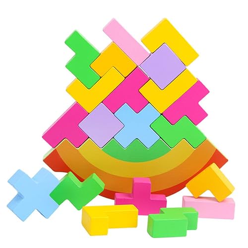 Hohopeti 1 Set Puzzle Regenbogenschaukel Und Gleichgewichtsspiel Pädagogisches Für Drinnen Und Draußen Stapelspiel Ab 3 Jahren von Hohopeti