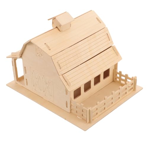 Hohopeti 1 Set Scheunenmodell Puzzle Holzpuzzles Für Erwachsene 3D Puzzle Für Erwachsene 3D Holzpuzzles Modellscheune Große Scheune Bauernhofmodelle Für Erwachsene Bauernhof von Hohopeti