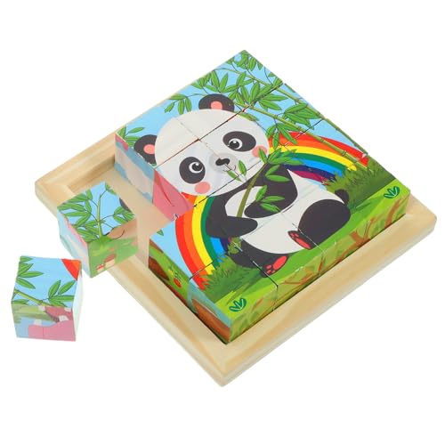 Hohopeti 1 Set Von Frühen Pädagogischen Puzzle-spielzeugen Kinder Sechs-Seiten-rätsel Spielzeug Kleinkindtiere 3D Holzrätsel von Hohopeti