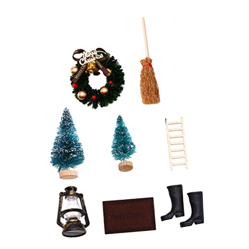 Hohopeti 1 Set Weihnachts Mini Ornamente Für Die Kreative Hausdekoration DIY Für Puppenhäuser Mikro Landschaftszubehör Moderner Stil Einzigartiger Künstlicher Weihnachtsbaum Und von Hohopeti