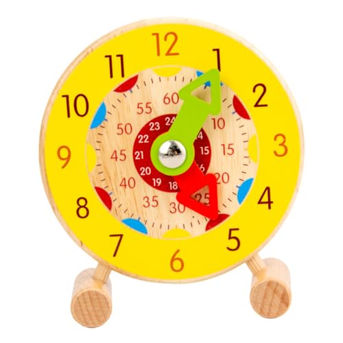 Hohopeti 1Pc Lernuhr Für Educational Teaching Clock Zeit Lernspielzeug Pädagogisches Holzspielzeug Zur Zeitkognition Bunte Kinderuhr Ideal Für Vorschule Und Zuhause von Hohopeti