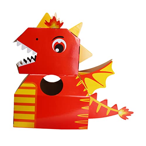 Hohopeti 1 Stück Wearable Kind Dinosaurier Papier Kleidung Kindergarten Tragbare Tier Karton Spielzeug von Hohopeti