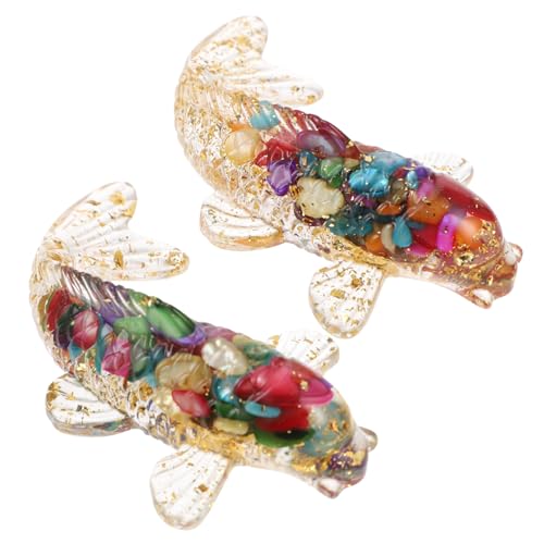 Hohopeti 10 STK Kristall-Koi-Fisch-Ornamente Wassertier-Ornament Fisch-Skulptur für den einzug Animal Figures Tischfischstatue Fischfigur aus Kristall Harz-Leim Colorful von Hohopeti