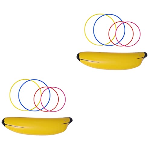 Hohopeti 10 STK Ringwurfspielzeug Banane Aufblasen Ringwurf Sprengen Strandspielzeug Ringwurfreifen Spielzeug Für Kinder Aufblasbares Bananenspielzeug Aufblasbarer Ringwurf Kinderspielzeug von Hohopeti