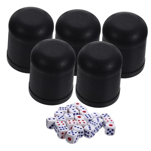 Hohopeti 10 Sätze Würfelbecher kunststoffbecher plastikgläser Ludo brettspiel swor partyspiel Tasse Würfelstapelbecher Mini-Würfel Rate-Würfelspiel-Tool Würfel-Shaker-Becher zum Spaß Black von Hohopeti