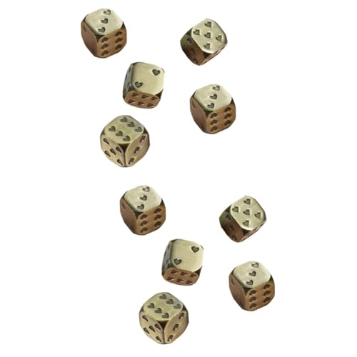 Hohopeti 10 Stück Metallwürfel Poker Würfel Würfel Layouts Metall Würfel Stützwürfel Große Kleine Würfelbrett Würfel Metall Herzwürfel 13 Mm Würfel Stützwürfel Für Party Goldene von Hohopeti