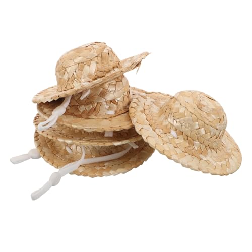 Hohopeti 10 Stück Teiliges Handgewebte Mini Strohhüte Kleine Sombreros für Puppenhaus DIY Kreativität Stilvolle Puppendeko Hohopeti 10 Stück Teiliges Handgewebte Mini Strohhüte Kleine Sombreros für Puppenhaus DIY Kreativität Stilvolle Puppendeko von Hohopeti