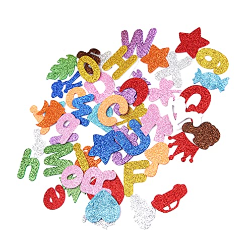 Hohopeti 100st Hilfsmittel Für Das Frühe Lernen Aufkleber Für Kinder Kinderaufkleber Papierpuzzle Alphabet-Aufkleber Alphabet-lernspielzeug Kinderspielzeug Schaumstoff-Glitzer-Aufkleber von Hohopeti