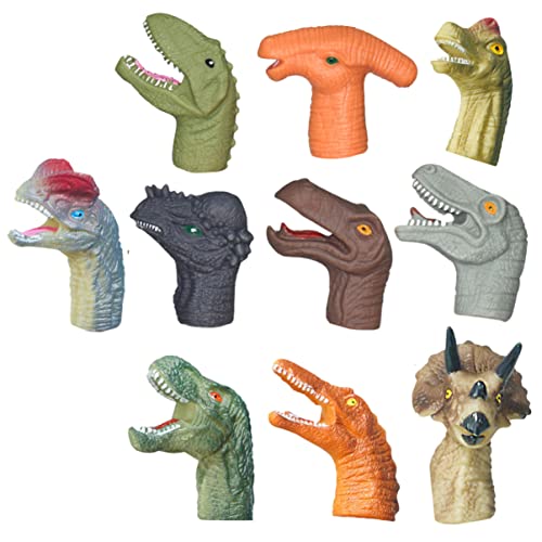 Hohopeti 10Stücke Fingerspielzeug Dinosaurier Handpuppen Weiche Gummi Daumen Spielzeuge Für Vorschulkinder Lernspielzeug Und Puppenspielzeug von Hohopeti