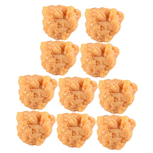 Hohopeti 10st Simulation Hühner Reis Hühnernuggets-formmodell Fast-Food-vitrinenmodell Nachgeahmte Hühnernuggets Chicken-Nuggets-Modell Realistische Chicken Nuggets Falsches Huhn PVC von Hohopeti