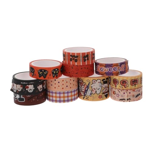 Hohopeti 11 Rolle Halloween-Washi-Tape druckt Aufkleber Blumenaufkleber Halloween Halloween assecoires schreibwaren selbstgemachter Aufkleber Halloween-Sammelalbum-Aufkleber von Hohopeti