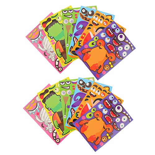 Hohopeti 12 Blätter Aufkleber Belohnungen für die Kinderschule Halloween hängende Wandverzierung Halloween-Wandtattoos Halloween Sticker Halloween Pumpkin Stickers Sticker Halloween Papier von Hohopeti