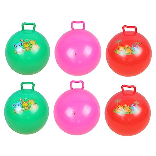 Hohopeti 12 STK den Ball klopfen Kinder Gymnastikball aufblasbares Hüpftier Strandbälle kinderspiele Kinder Spiele Kid Toys Spielzeug Hüpfball für Kinder Cartoon-Muster-Hopping-Ball Plastik von Hohopeti