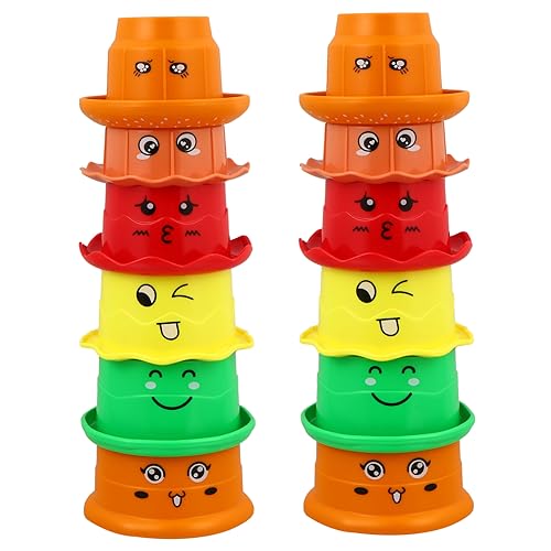 Hohopeti 12St Stapelbecher für Badewannen Kinder spielset Stapelbares Becherspielzeug für Kinder Stacking Cups Kinder badewannenspielzeug Strandspielzeug für Kinder schönes Badespielzeug von Hohopeti