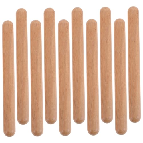 Hohopeti 12St Teig kinderinstrumente musikinstrumente für Kinder Lummi Sticks für Kinder Instrument Musikstab Musikunterricht tragbare Rhythmusstöcke Musik-Rhythmus-Sticks aus Holz hölzern von Hohopeti