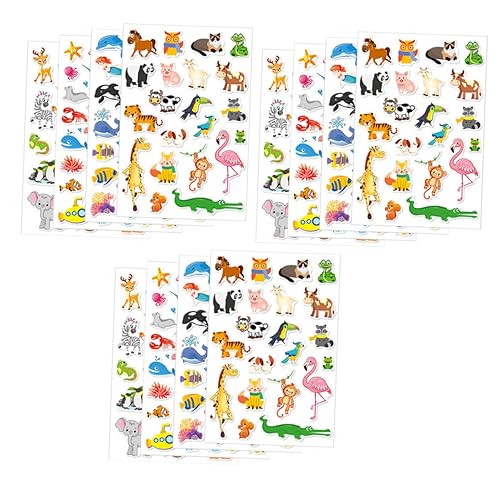 Hohopeti 12St kleine Kawaii-Aufkleber belohnungssticker Kinder tiersticker Laptop-Aufkleber Wasserflaschen-Dekoration Strandaufkleber für Wasserflaschen -Geburtstagsparty-Zubehör PVC von Hohopeti