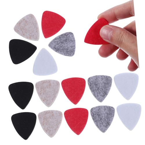 Hohopeti 15 STK Bunte Filzpicks Ukulelenpickel Gitarrenplektren Dünn Plektren Zum Üben Von Gitarren Weiche Gitarrenpicks Mittlere Gitarrenpicks Tragbares Plektrum Für Gitarre Filzstoff von Hohopeti