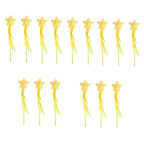 Hohopeti 15 STK Zauberstab heeloween Fairy Wand plastikenten Dekoration Party Toys Spielzeug sternförmige Feenstäbe das Blitzkostüm Zauberstäbe für Mädchen Feenhaftes Spielzeug Stoff von Hohopeti