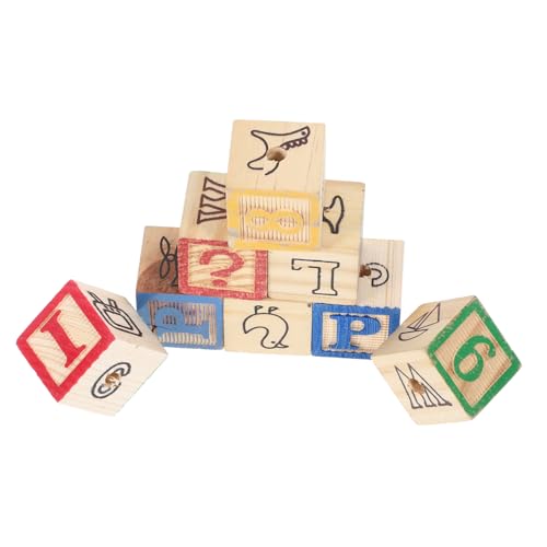 Hohopeti 16 STK Alphabetblöcke Papageienspielzeug Vogelspielzeug Alphabet-Spielzeug Spielzeug für Vogelkäfige holzbauklötze Parrot Toys Alphabet-Holzklötze Buchstaben aus Holzblöcken Bambus von Hohopeti