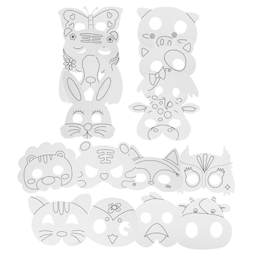 Hohopeti 1Satz DIY Blanko Tiermasken aus Papier für Unbemalt Teiliges Bastelset für Kreative Maskerade Kunstunterricht Geburtstagsfeiern Halloween und Karneval Hohopeti 1Satz DIY Blanko Tiermasken aus Papier für Unbemalt Teiliges Bastelset für Kreative Maskerade Kunstunterricht Geburtstagsfeiern Halloween und Karneval von Hohopeti