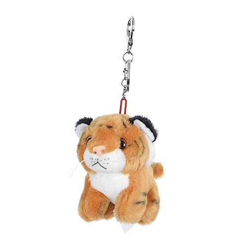 Hohopeti 1Stk Tiger Schlüsselanhänger Tierischer Schlüsselanhänger Tiger Dekoration Handwerk DIY dekor Lebensmittelspielzeug Tierpuppe Puppe DIY Anhänger Tiger-Anhänger PP Baumwolle Orange von Hohopeti